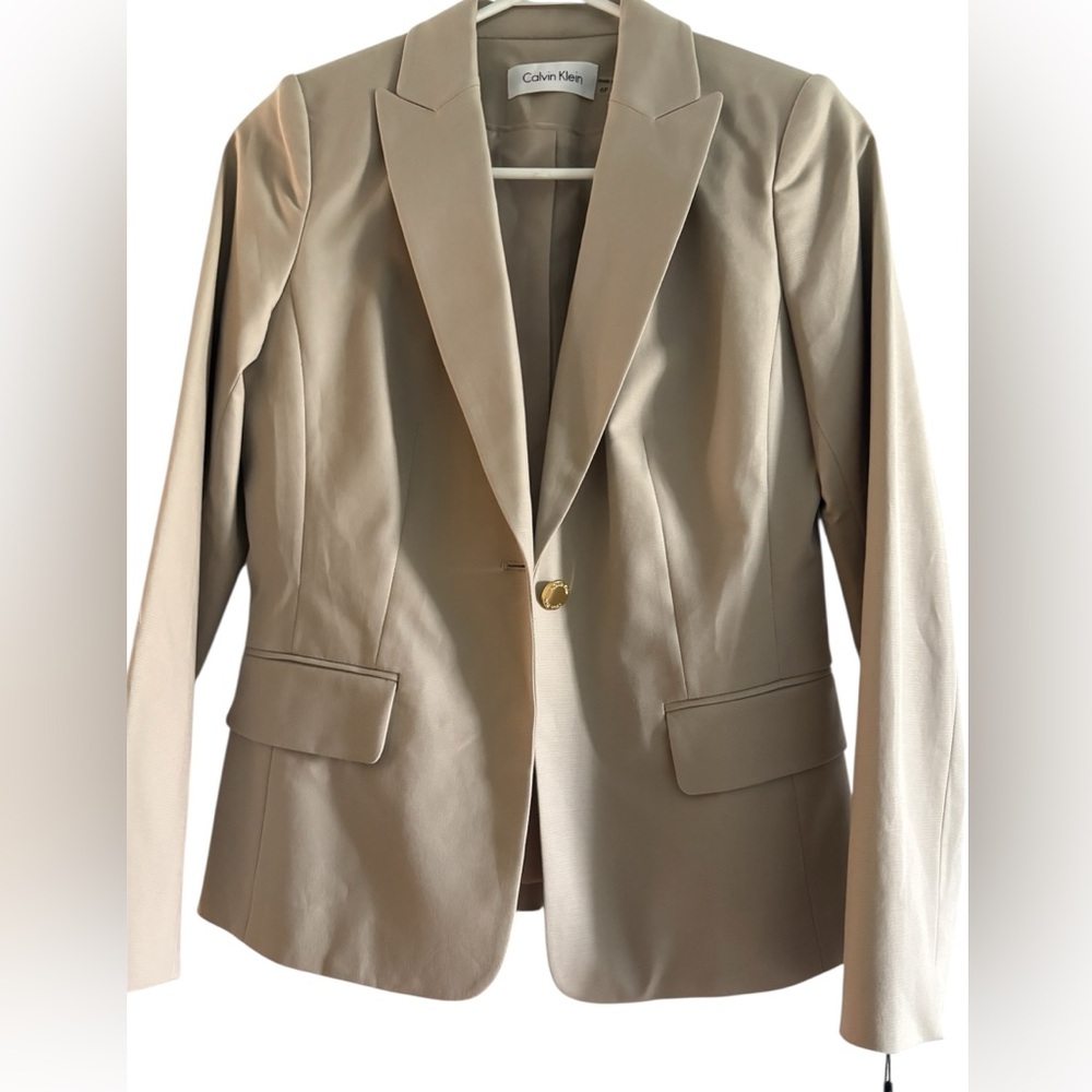 Calvin Klein Women's Khaki Blazer Size 6P